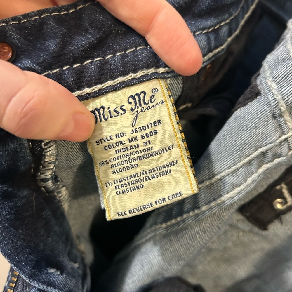 Miss Me Dark Blue Bootcut Jeans Size 27 Y2K style - Picture 7 of 7